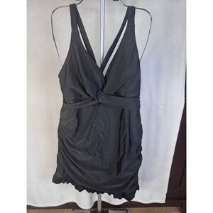 NWOT Black swim dress padding adjustable with bottoms Size XL